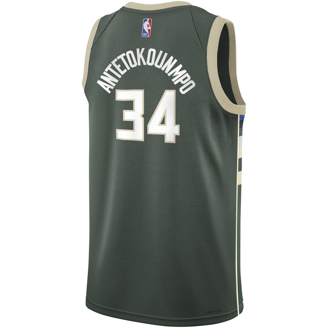 Giannis Antetokounmpo Milwaukee Bucks Nike Youth Swingman Jersey - Icon Edition - Hunter Green | NBA Fan Gear