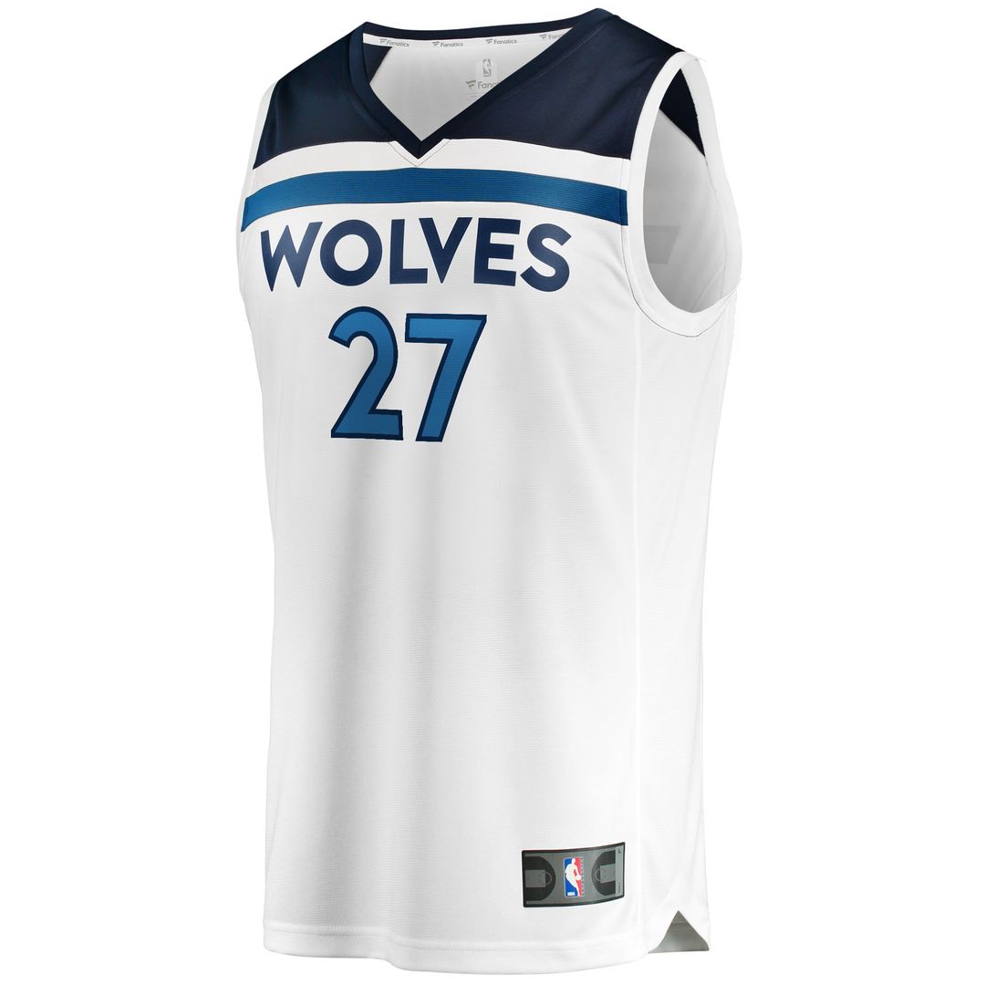 Rudy Gobert Minnesota Timberwolves Fanatics Fast Break Replica Player Jersey - Association Edition - White | NBA Fan Gear