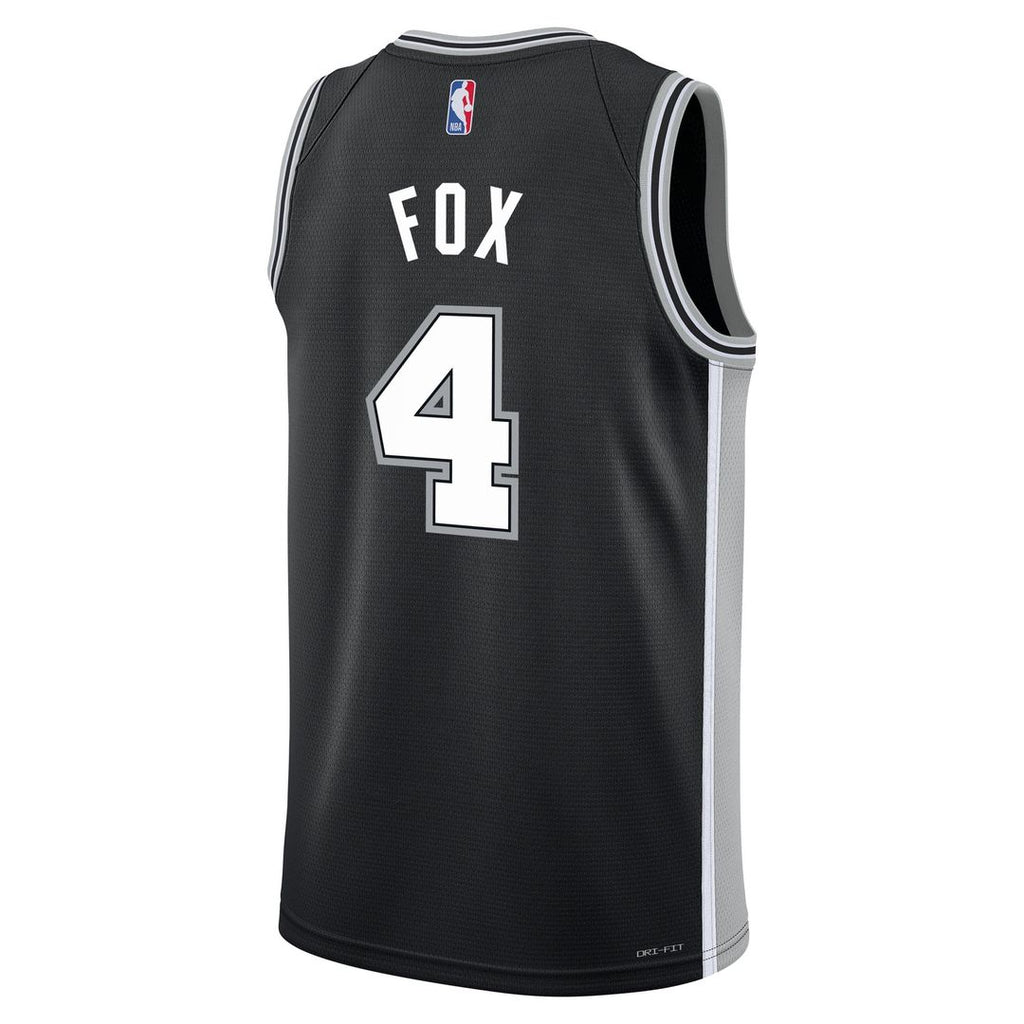 De'Aaron Fox San Antonio Spurs Nike Youth Swingman Jersey - Icon Edition - Black | NBA Fan Gear