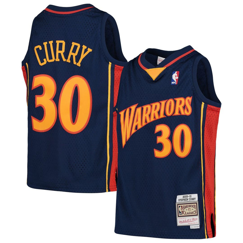 Stephen Curry Golden State Warriors Mitchell & Ness Youth 2009-10 Hardwood Classics Swingman Throwback Jersey - Navy | NBA Fan Gear