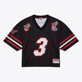 Dwyane Wade Miami Heat Mitchell & Ness x DANNIJO Women's Cropped Football Fashion Jersey - Black | NBA Fan Gear