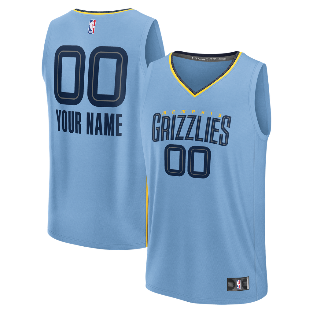 Memphis Grizzlies Fanatics Youth Fast Break Custom Jersey - Statement Edition - Light Blue | NBA Fan Gear
