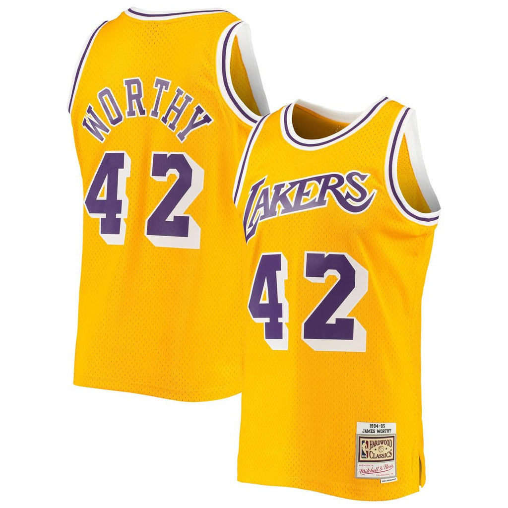 James Worthy Los Angeles Lakers Mitchell & Ness 1984/ 85 Hardwood Classics Swingman Jersey - Gold | NBA Fan Gear