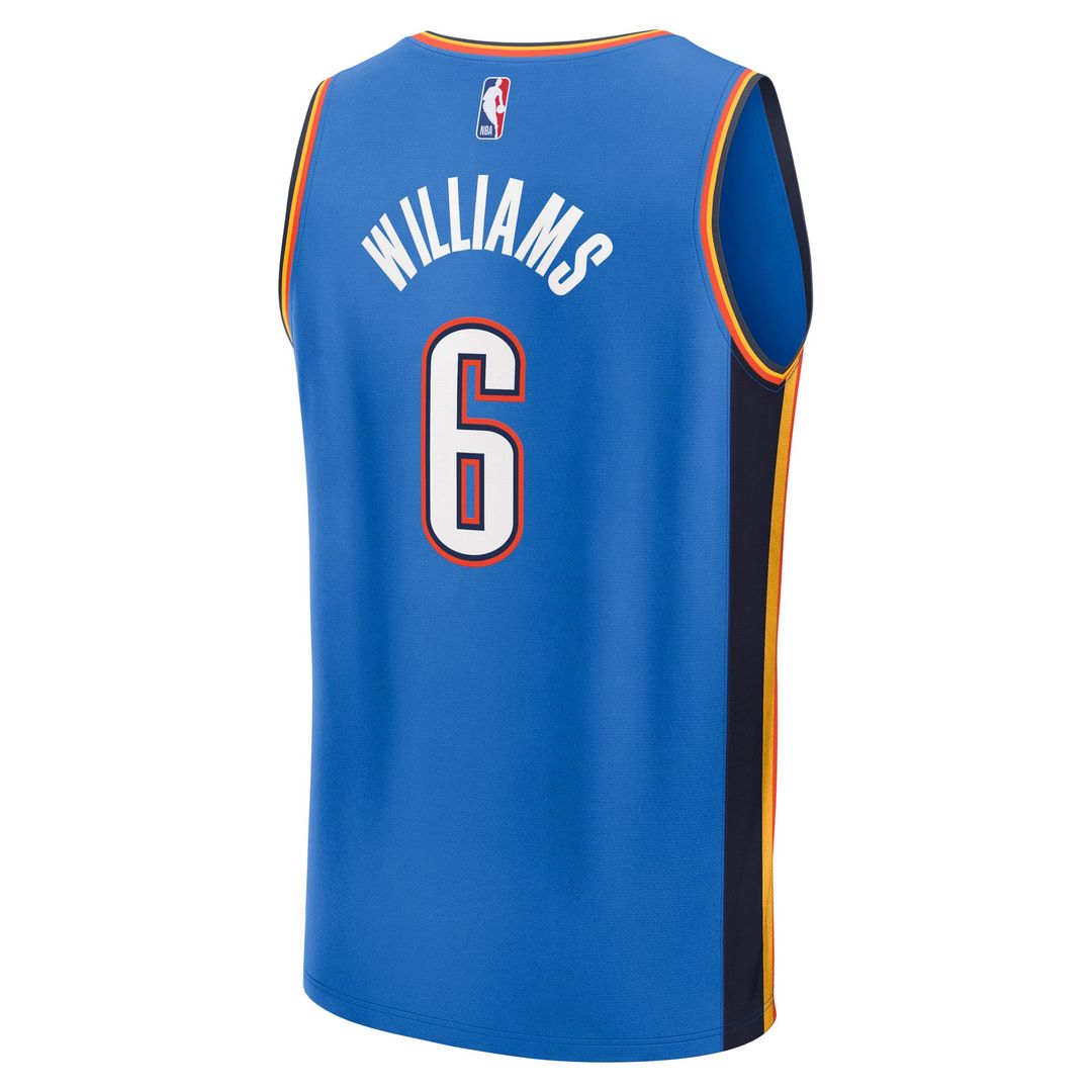 Jaylin Williams Oklahoma City Thunder Fanatics Fast Break Replica Player Jersey - Icon Edition - Blue | NBA Fan Gear