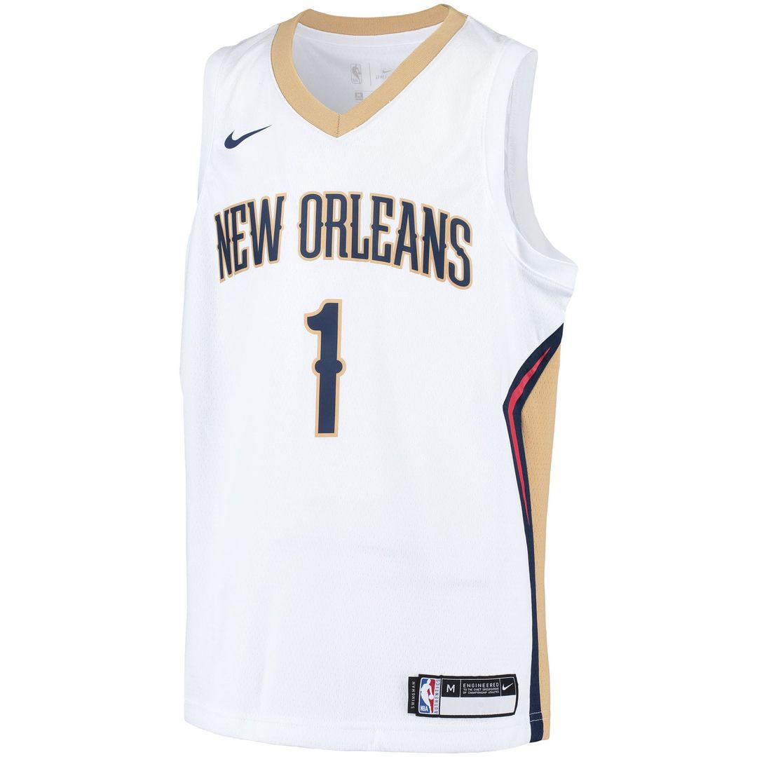 Zion Williamson New Orleans Pelicans Nike Youth Swingman Player Jersey - Association Edition - White | NBA Fan Gear