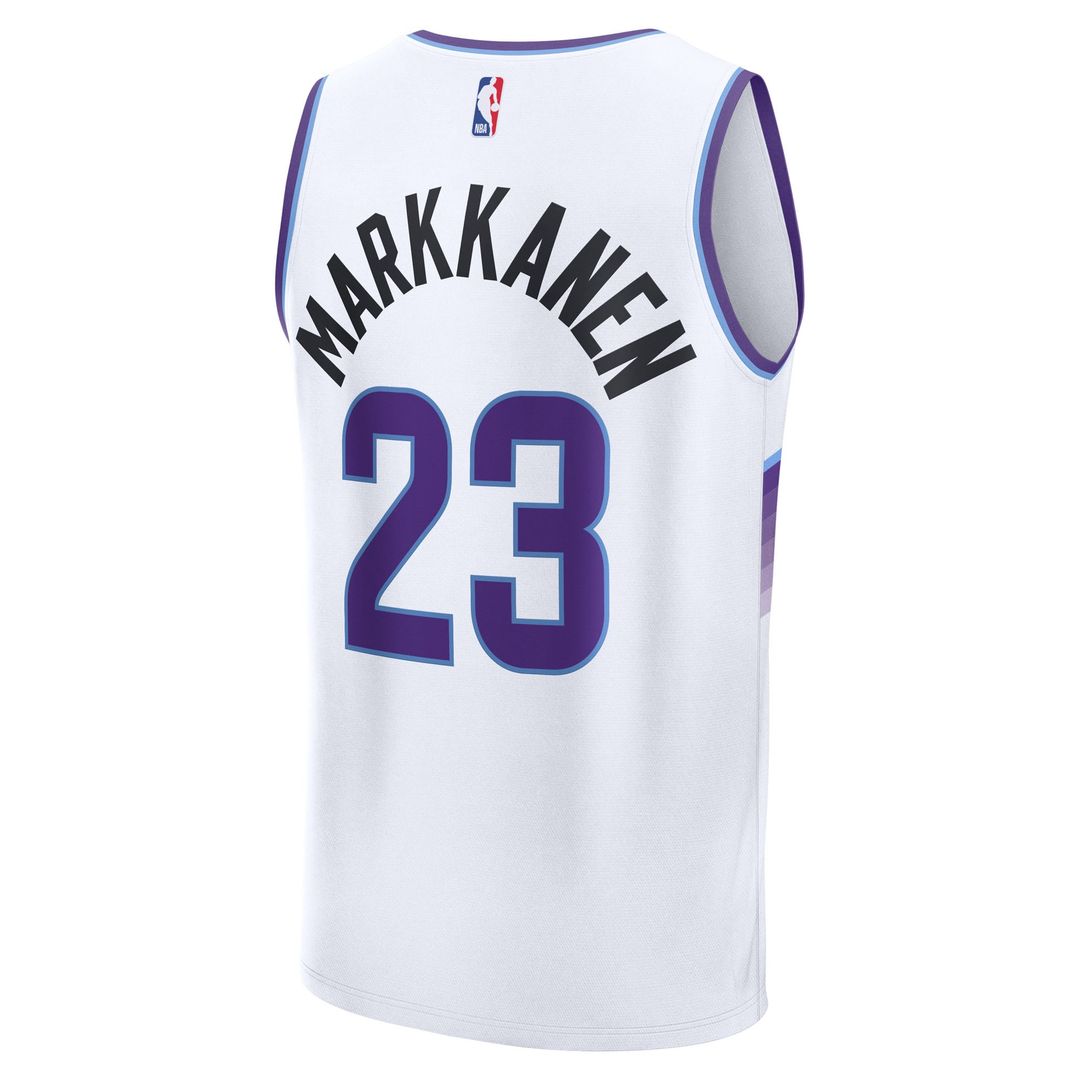 Lauri Markkanen Utah Jazz Fanatics Fast Break Replica Jersey - Association Edition - White | NBA Fan Gear