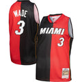 Dwyane Wade Miami Heat Mitchell & Ness Big & Tall Hardwood Classics 2005/ 06 Split Swingman Jersey - Black/ Red | NBA Fan Gear