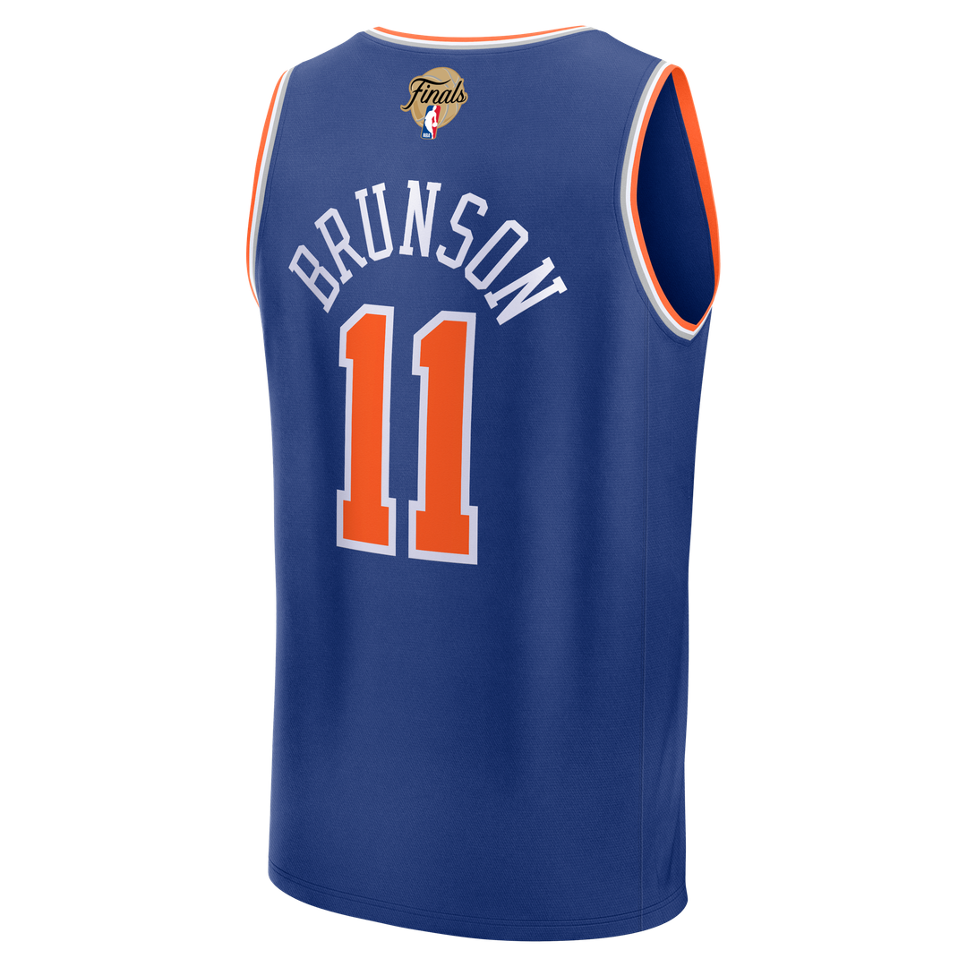 Jalen Brunson New York Knicks Fanatics Youth 2026 NBA Finals Patch Fast Break Jersey - Blue - Icon Edition | Fan Gear