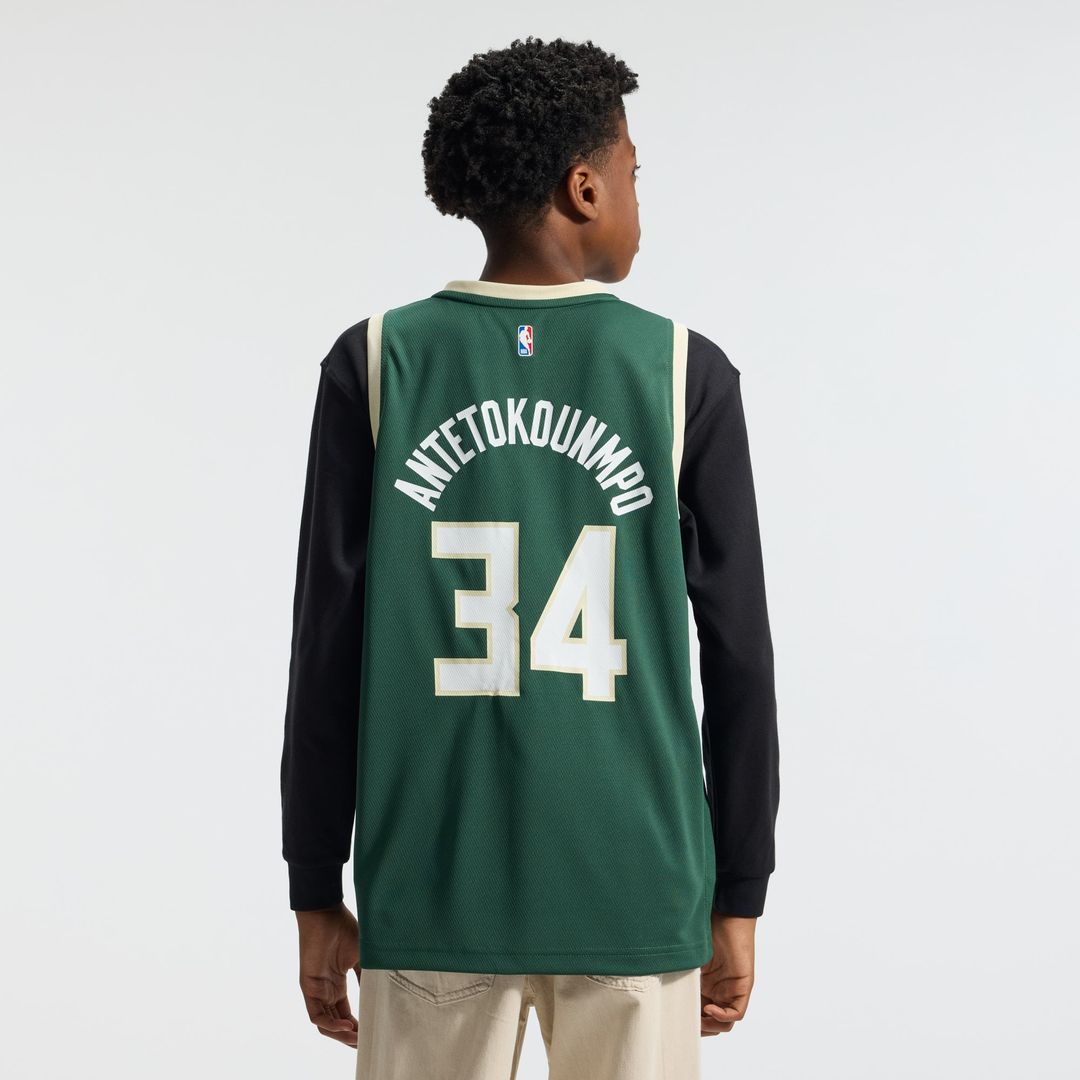 Giannis Antetokounmpo Milwaukee Bucks Fanatics Youth Fast Break Replica Player Jersey - Icon Edition - Hunter Green | NBA Fan Gear
