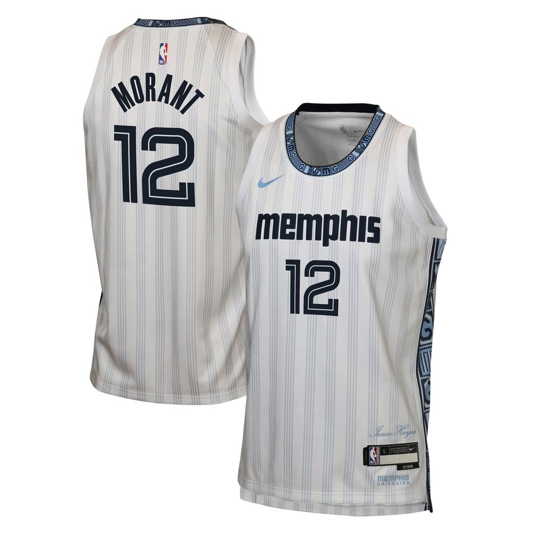 Ja Morant Memphis Grizzlies Nike Youth 2025/ 26 City Edition Swingman Jersey - White | NBA Fan Gear