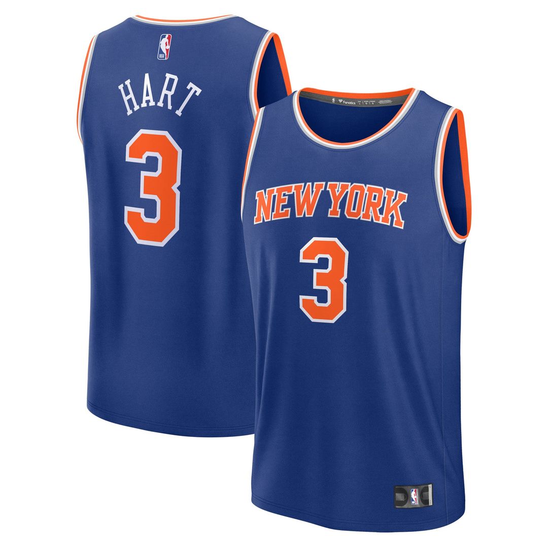 Josh Hart New York Knicks Fanatics Youth Fast Break Replica Player Jersey - Blue - Icon Edition | NBA Fan Gear