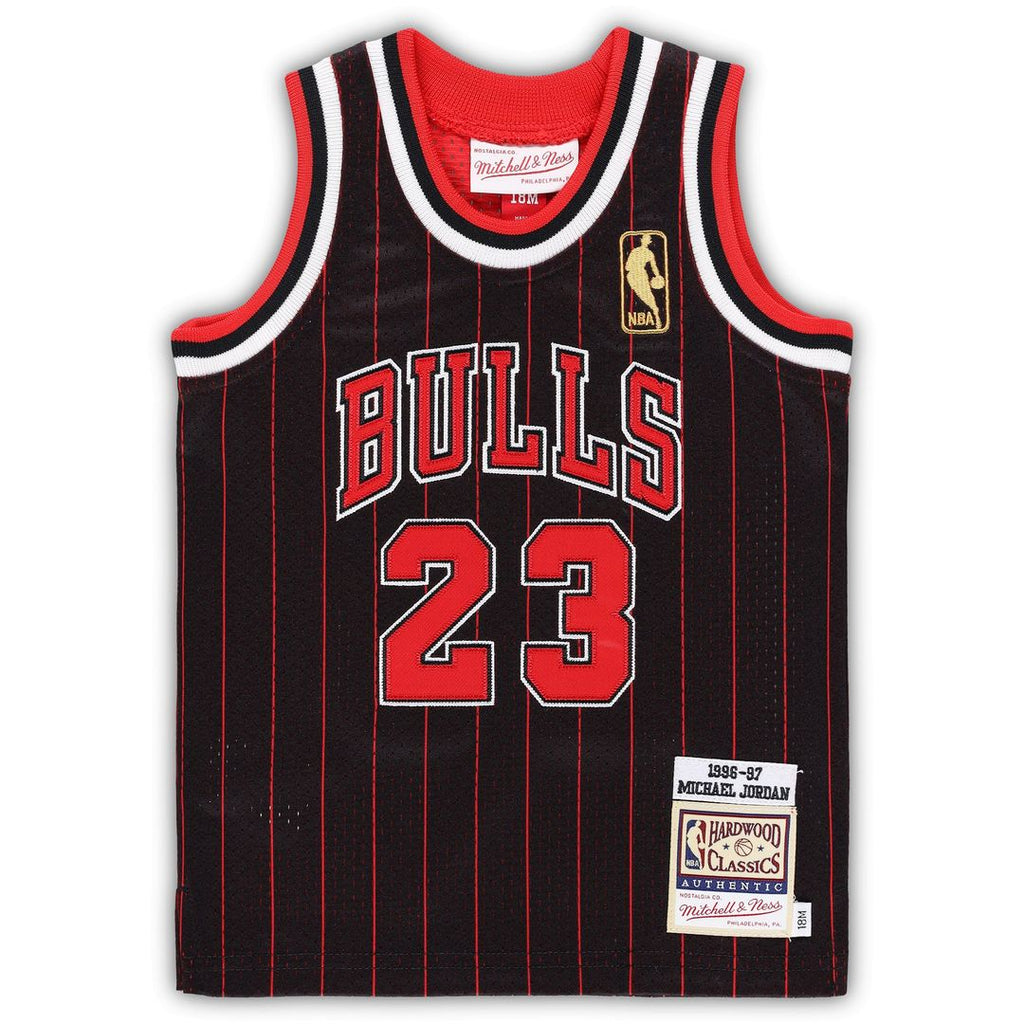 Michael Jordan Chicago Bulls Mitchell & Ness Infant 1996/ 97 Hardwood Classics Authentic Jersey - Black | NBA Fan Gear