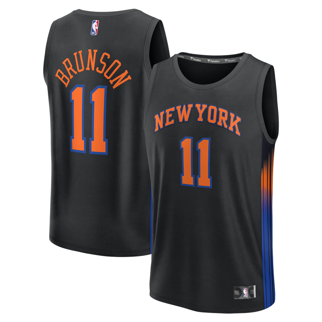 Jalen Brunson New York Knicks Fanatics Fast Break Jersey - Statement Edition - Black | NBA Fan Gear