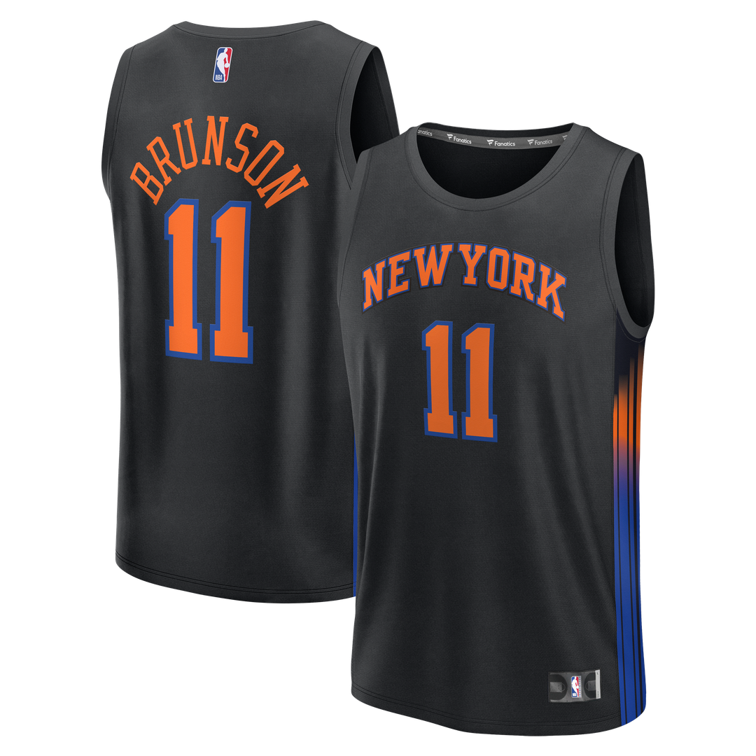 Jalen Brunson New York Knicks Fanatics Fast Break Jersey - Statement Edition - Black | NBA Fan Gear
