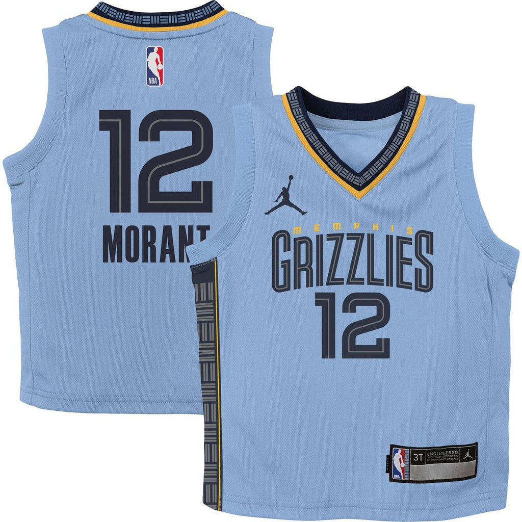 Ja Morant Memphis Grizzlies Jordan Brand Preschool 2022/ 23 Statement Edition Jersey - Light Blue | NBA Fan Gear
