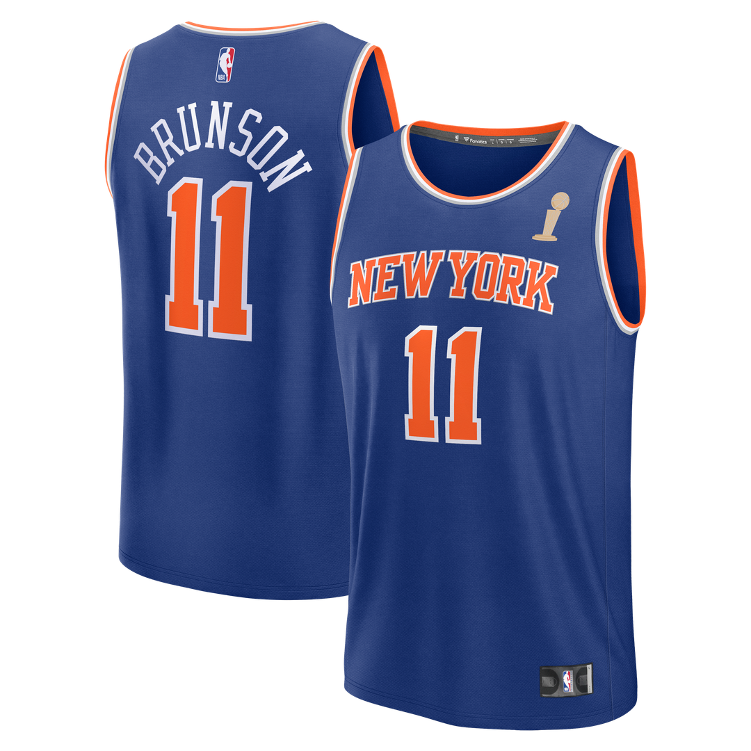 Jalen Brunson New York Knicks Fanatics Youth 2026 NBA Finals Champions Fast Break Replica Jersey - Icon Edition - Blue | Fan Gear
