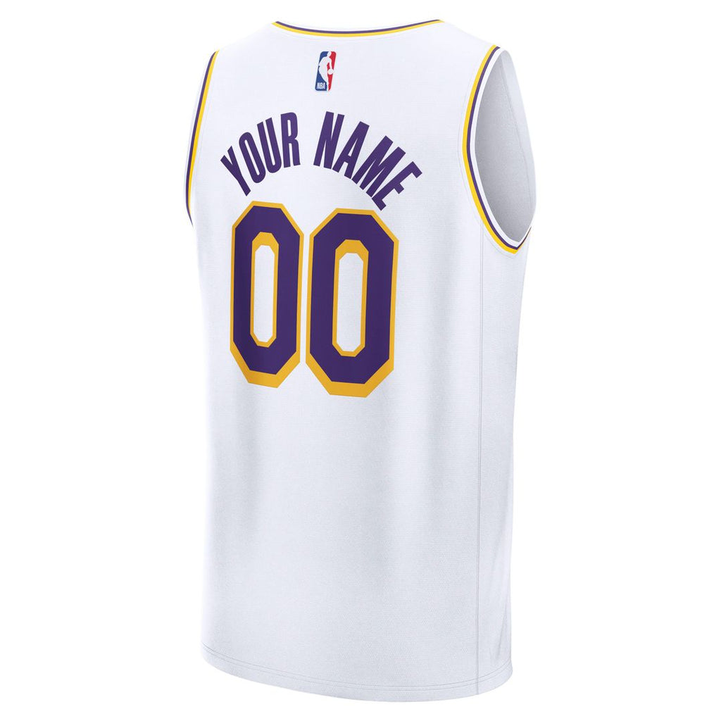 Los Angeles Lakers Fanatics Fast Break Custom Replica Jersey - Association Edition - White | NBA Fan Gear