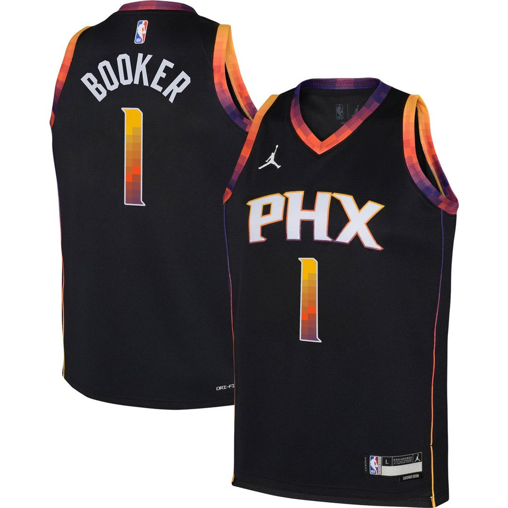Devin Booker Phoenix Suns Jordan Brand Youth Swingman Jersey - Statement Edition - Black | NBA Fan Gear