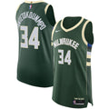 Giannis Antetokounmpo Milwaukee Bucks Nike Authentic Jersey - Icon Edition - Hunter Green | NBA Fan Gear