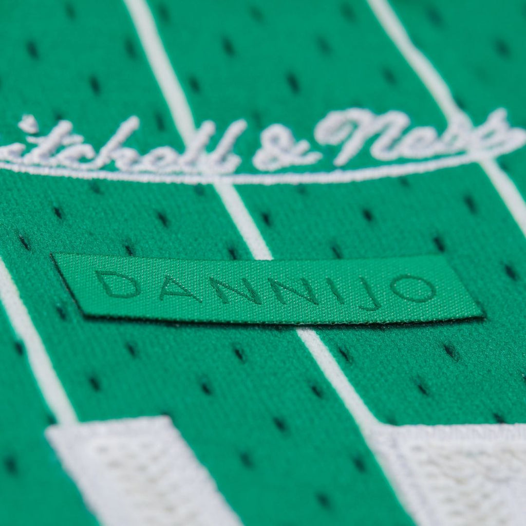 Larry Bird Boston Celtics Mitchell & Ness x DANNIJO Women's Fashion Cropped Basketball Jersey - Kelly Green | NBA Fan Gear