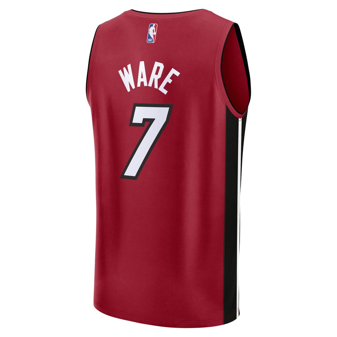 Kel'el Ware Miami Heat Fanatics Youth Fast Break Player Jersey - Statement Edition - Red | NBA Fan Gear
