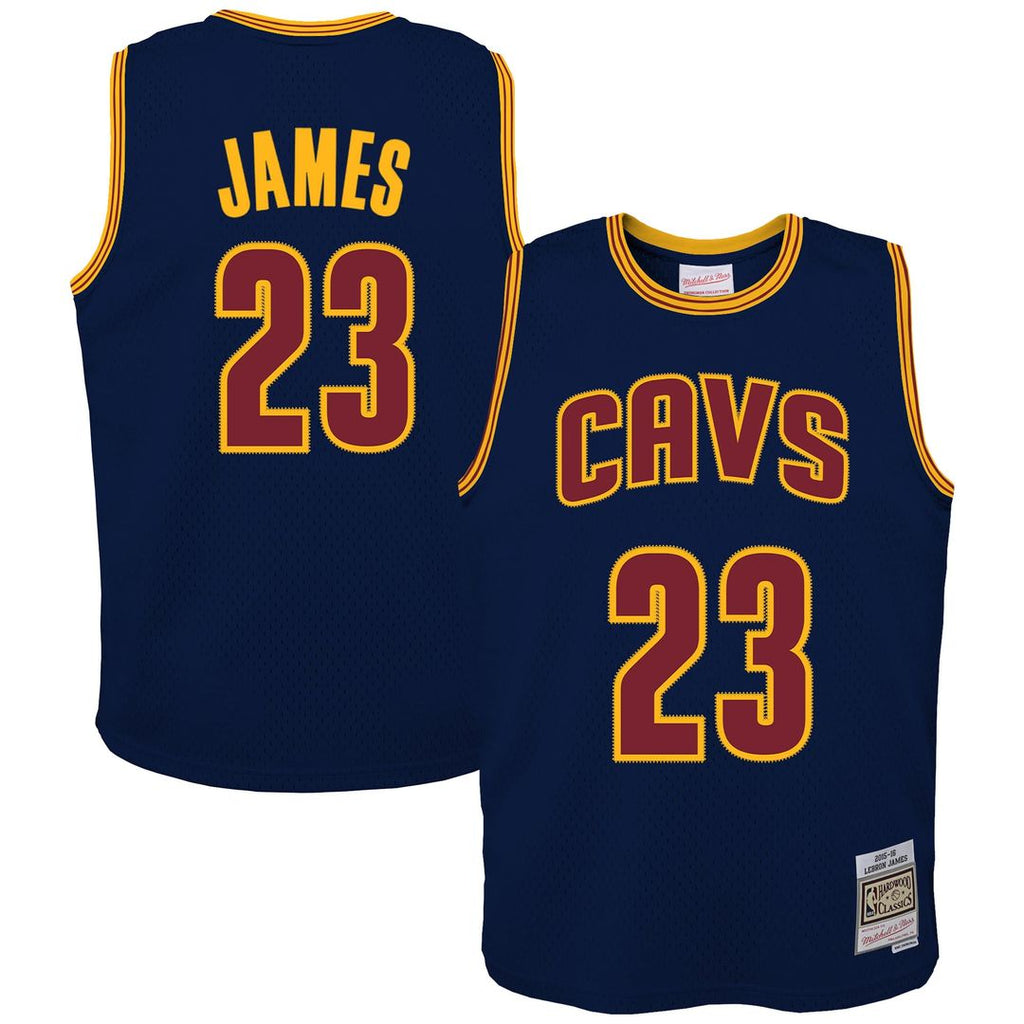 LeBron James Cleveland Cavaliers Mitchell & Ness Youth 2015/ 16 Hardwood Classics Swingman Jersey - Navy | NBA Fan Gear
