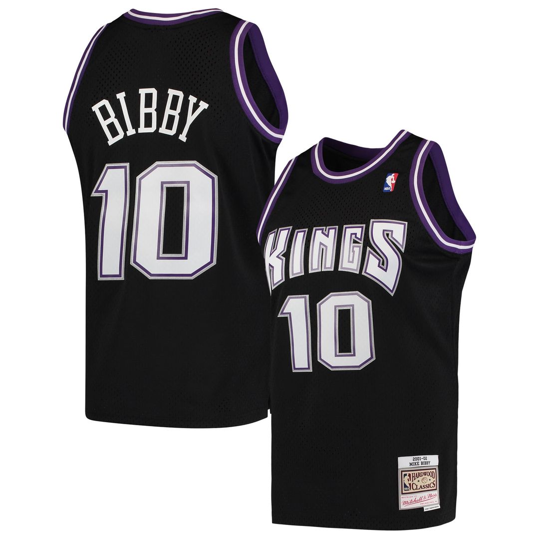 Mike Bibby Sacramento Kings Mitchell & Ness Hardwood Classics Swingman Jersey - Black | NBA Fan Gear