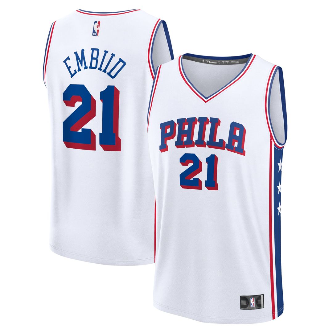 Joel Embiid Philadelphia 76ers Fanatics Fast Break Replica Player Jersey - Association Edition - White | NBA Fan Gear