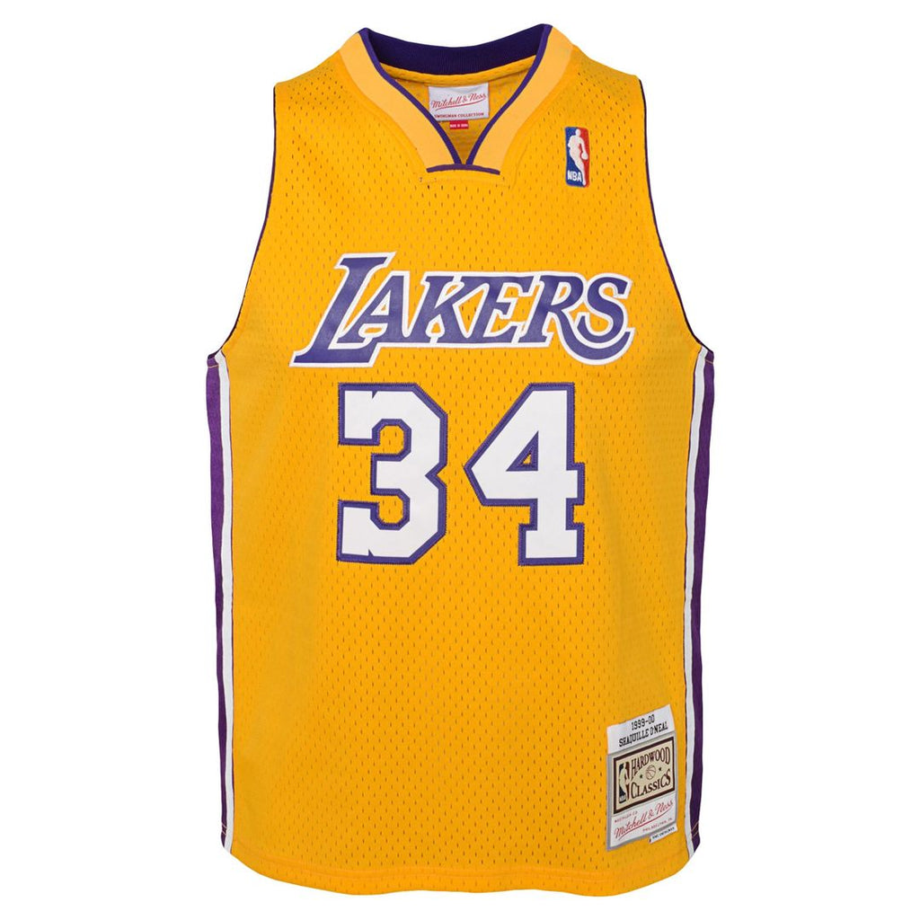 Shaquille O'Neal Los Angeles Lakers Mitchell & Ness Youth 1999/ 00 Hardwood Classics Swingman Jersey - Gold | NBA Fan Gear