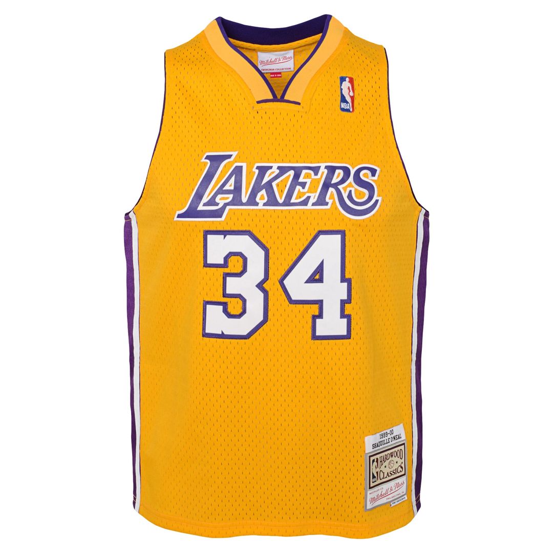 Shaquille O'Neal Los Angeles Lakers Mitchell & Ness Youth 1999/ 00 Hardwood Classics Swingman Jersey - Gold | NBA Fan Gear
