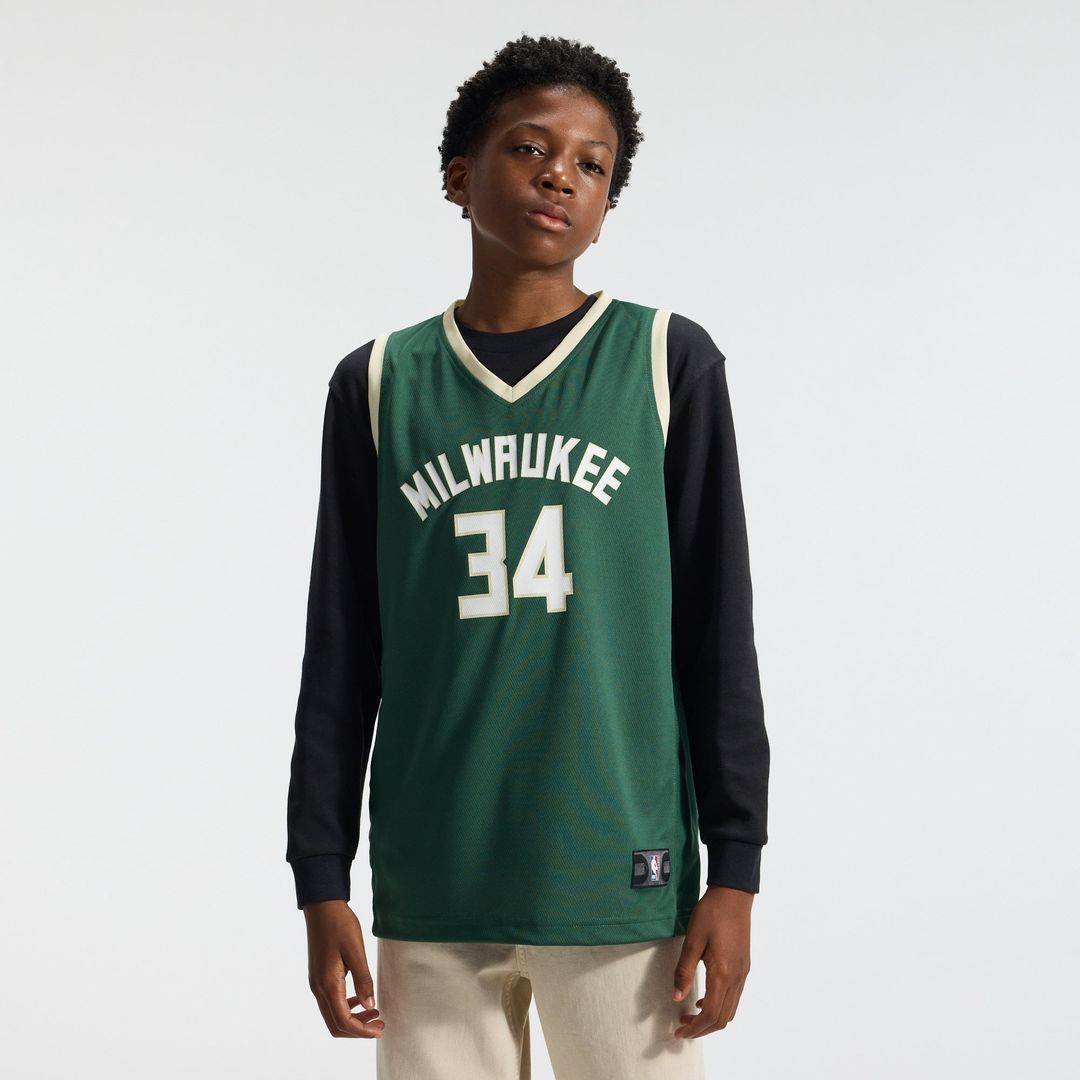 Giannis Antetokounmpo Milwaukee Bucks Fanatics Youth Fast Break Replica Player Jersey - Icon Edition - Hunter Green | NBA Fan Gear