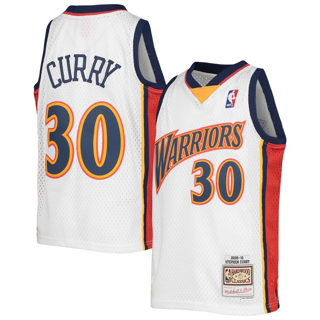 Stephen Curry Golden State Warriors Mitchell & Ness Youth 2009-10 Hardwood Classics Swingman Jersey - White | NBA Fan Gear