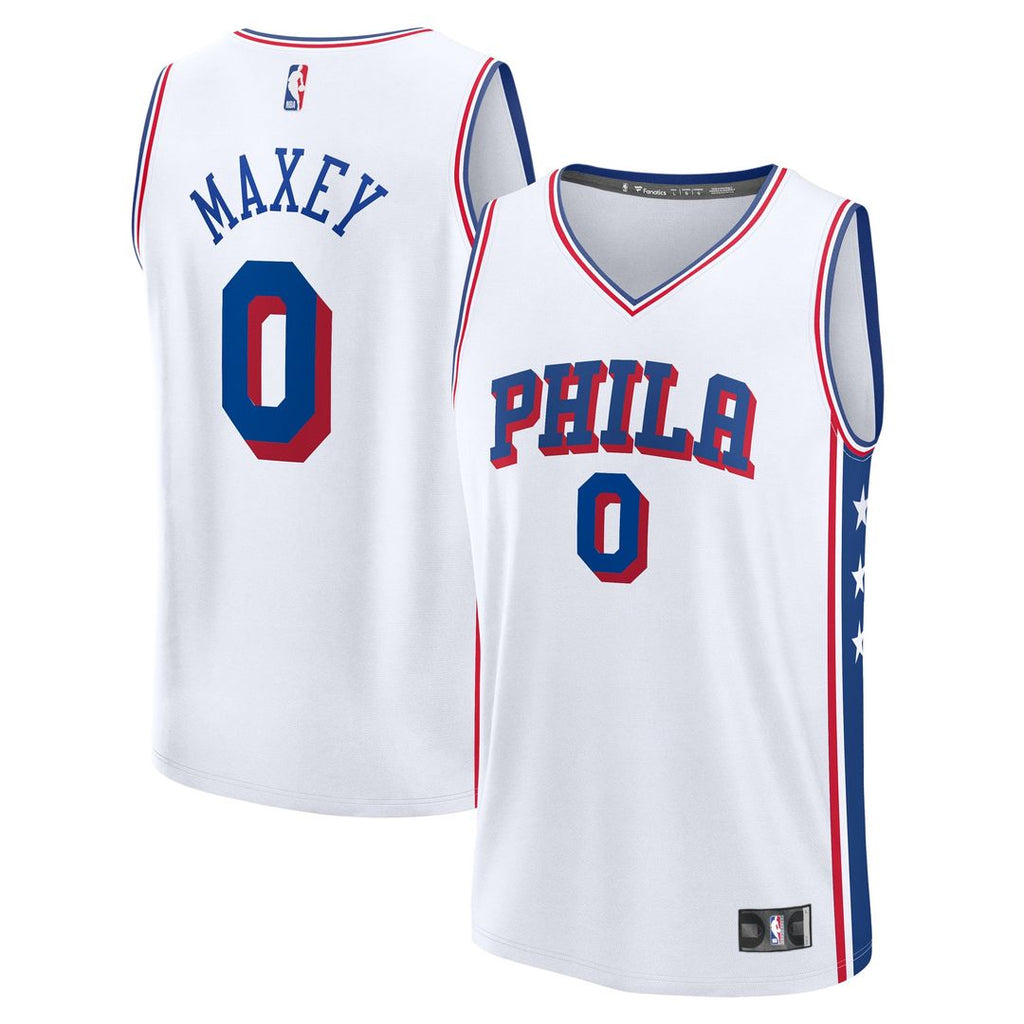 Tyrese Maxey Philadelphia 76ers Fanatics Fast Break Replica Player Jersey - Association Edition - White | NBA Fan Gear
