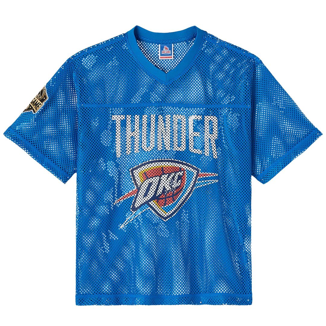Oklahoma City Thunder OVO x NBA Mesh Football Fashion Jersey - Blue | October's Very Own Fan Gear