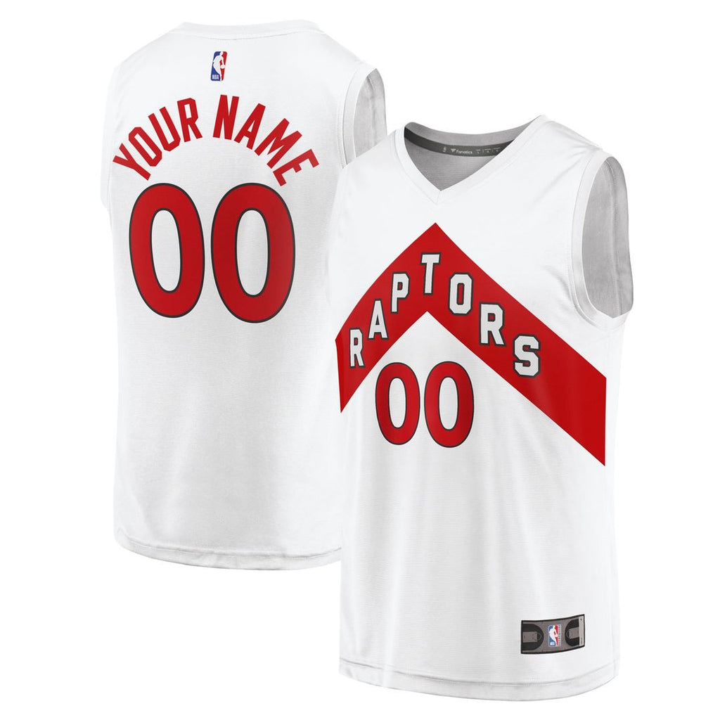 Toronto Raptors Fanatics Fast Break Custom Replica Jersey - Association Edition - White | NBA Fan Gear