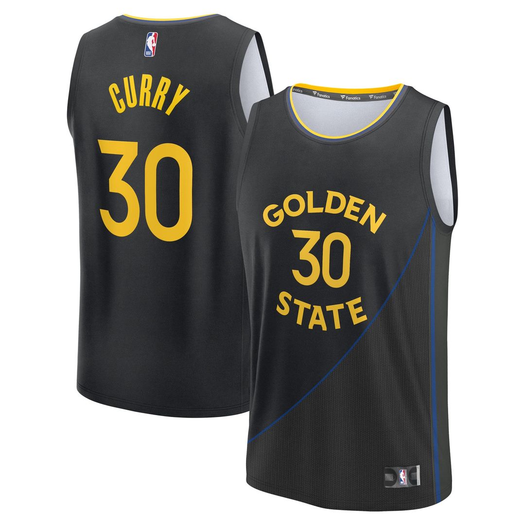 Stephen Curry Golden State Warriors Fanatics Fast Break Replica Player Jersey - Statement Edition - Black | NBA Fan Gear