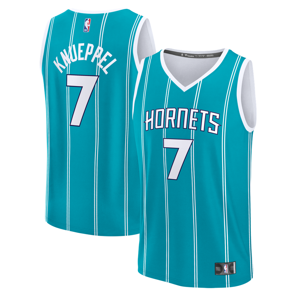 Kon Knueppel Charlotte Hornets Fanatics 2025 NBA Draft First Round Pick Fast Break Replica Jersey - Icon Edition - Teal | Fan Gear