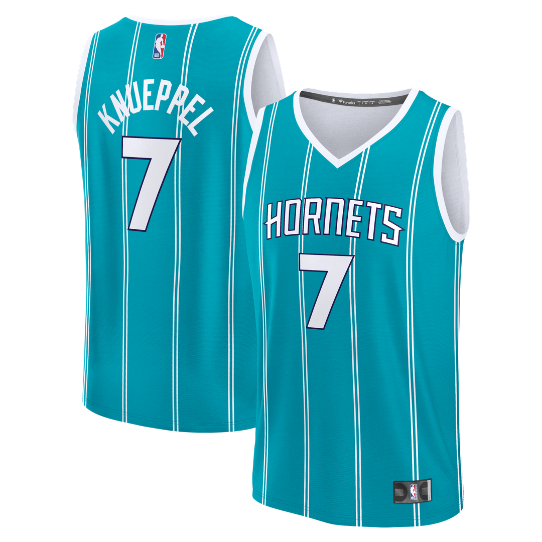 Kon Knueppel Charlotte Hornets Fanatics 2025 NBA Draft First Round Pick Fast Break Replica Jersey - Icon Edition - Teal | Fan Gear