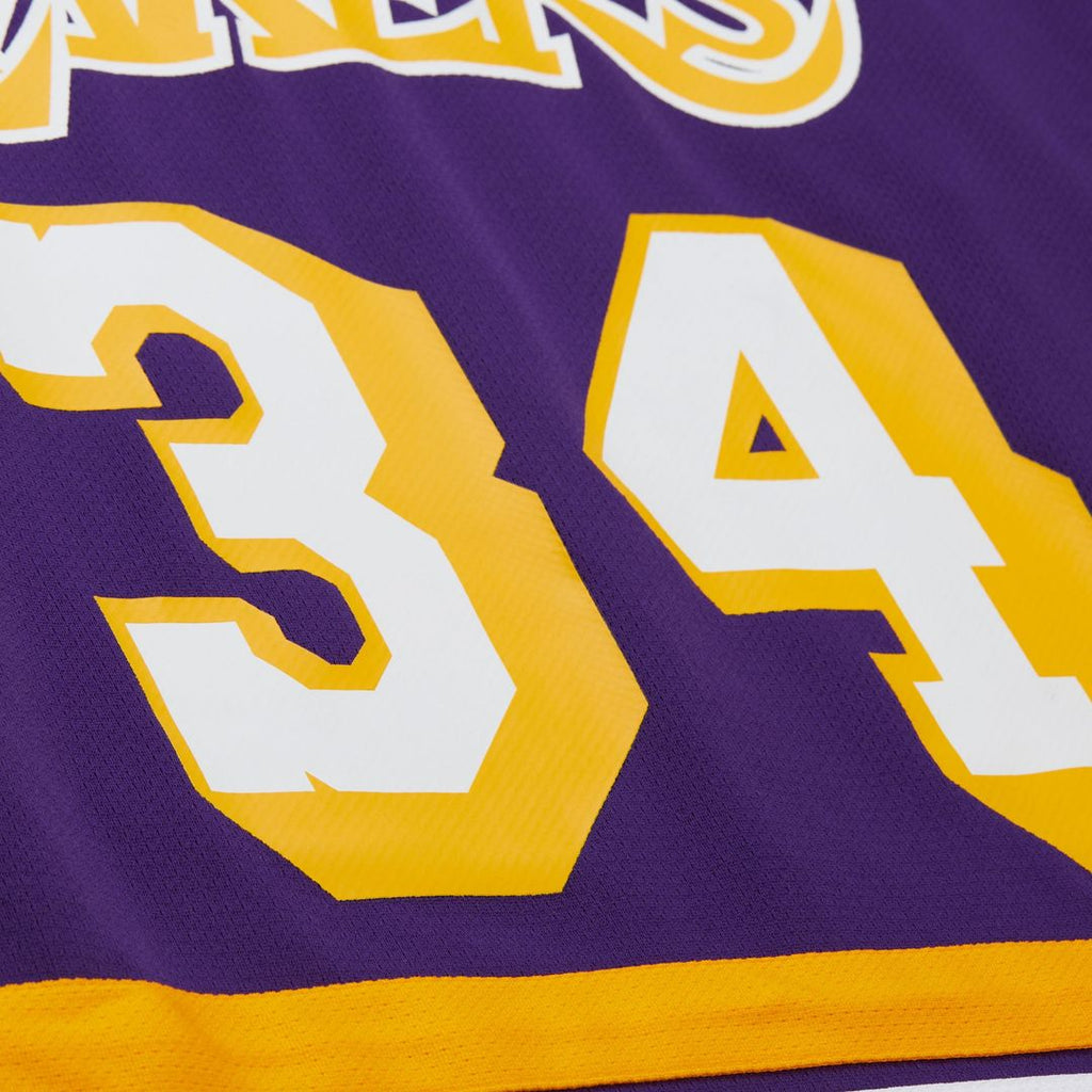 Shaquille O'Neal Los Angeles Lakers Mitchell & Ness Unisex Maxxed Out Fashion Hockey Jersey - Purple | NBA Fan Gear