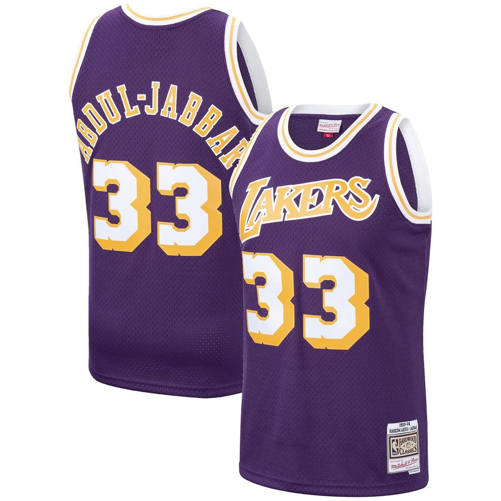 Kareem Abdul-Jabbar Los Angeles Lakers Mitchell & Ness Hardwood Classics Swingman Jersey - Purple | NBA Fan Gear