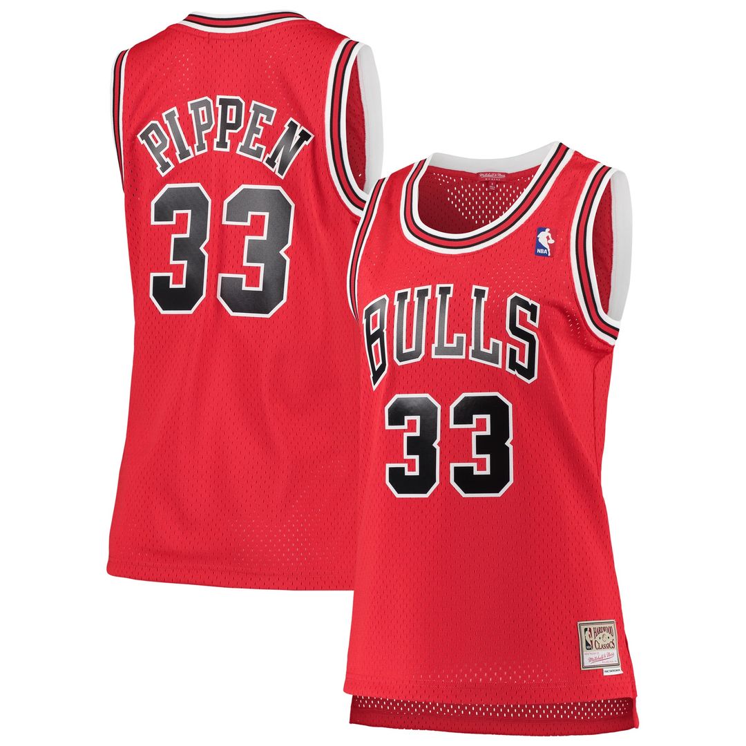 Scottie Pippen Chicago Bulls Mitchell & Ness Women's 1997/ 98 Hardwood Classics Swingman Jersey - Red | NBA Fan Gear