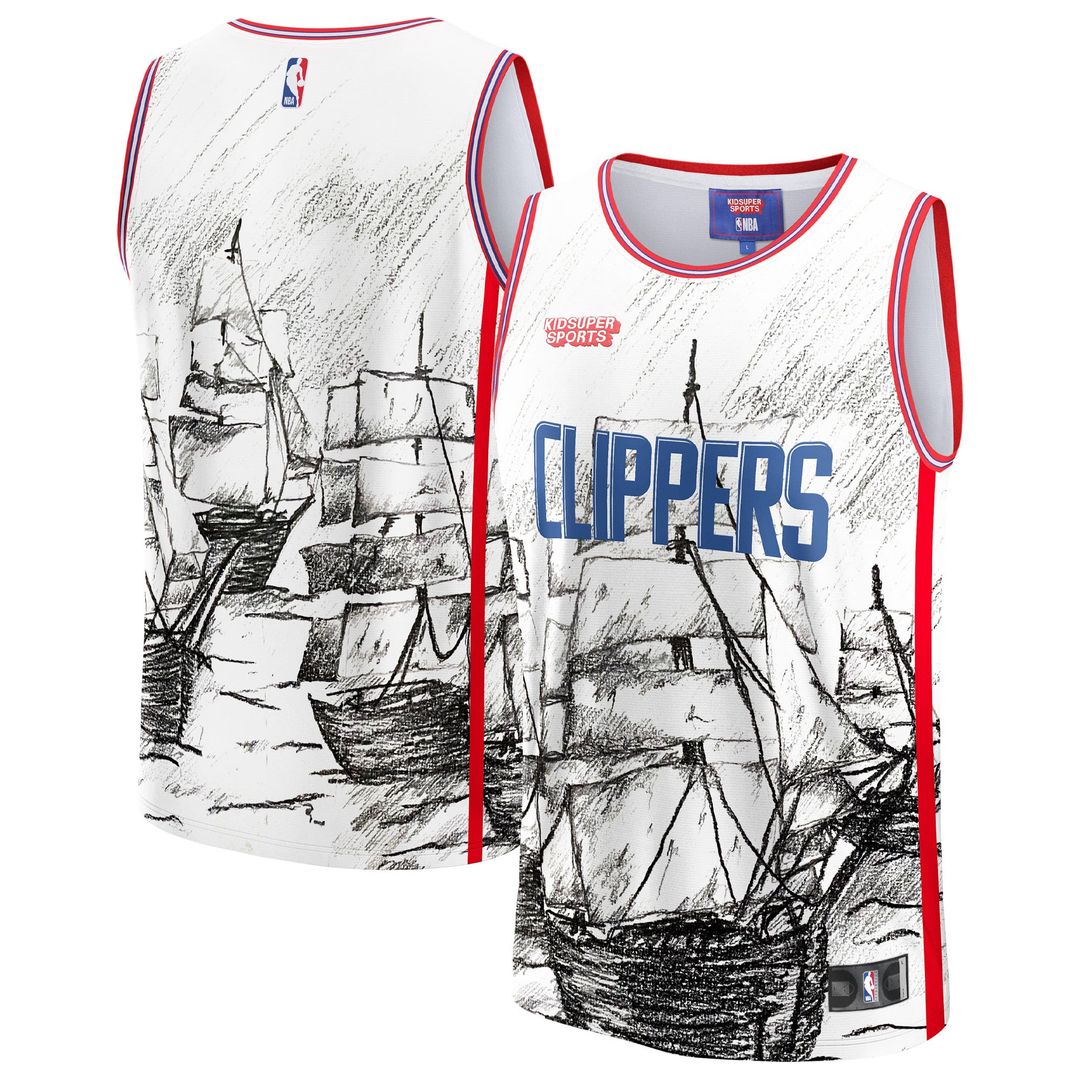 LA Clippers NBA & KidSuper Studios by Fanatics Unisex Hometown Jersey - Gray | NBA x KidSuper Fan Gear