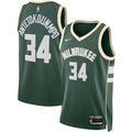Giannis Antetokounmpo Milwaukee Bucks Nike Unisex Swingman Jersey - Icon Edition - Hunter Green | NBA Fan Gear