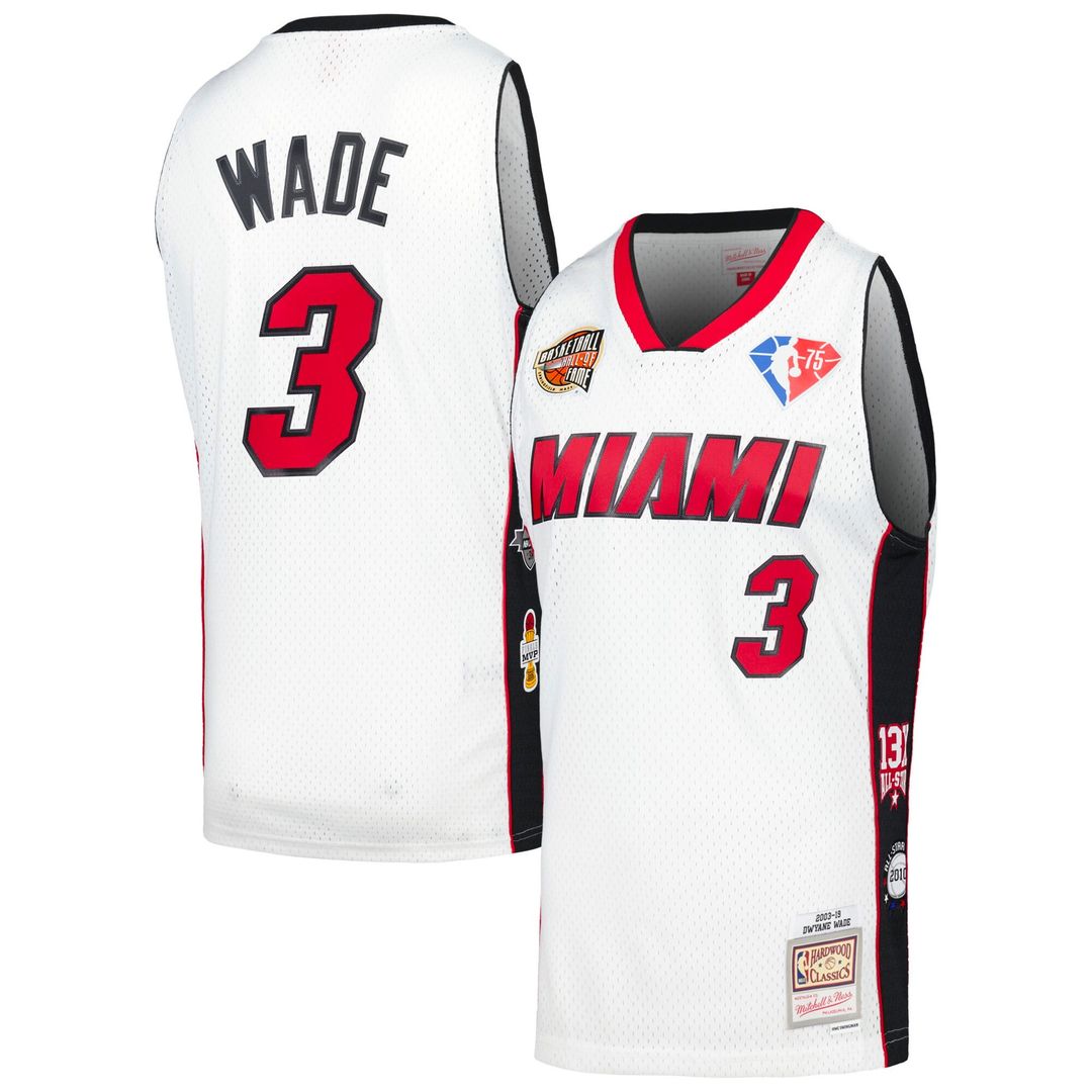 Dwyane Wade Miami Heat Mitchell & Ness Unisex Hall of Fame Class of 2023 Throwback Swingman Jersey - White | NBA Fan Gear
