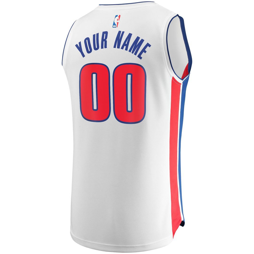Detroit Pistons Fanatics Fast Break Custom Replica Jersey White - Association Edition | NBA Fan Gear