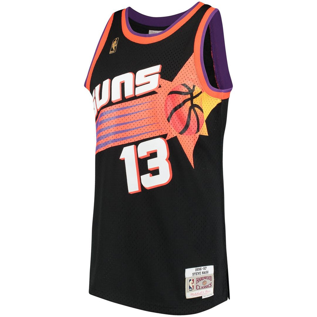 Steve Nash Phoenix Suns Mitchell & Ness 1996/ 97 Hardwood Classics Swingman Jersey - Black | NBA Fan Gear