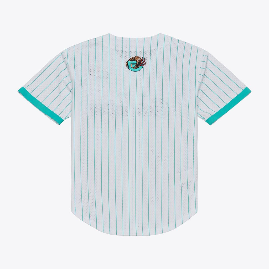 Memphis Grizzlies Mitchell & Ness Head Coach Pinstripe Mesh Full-Button Baseball Jersey - White | NBA Fan Gear