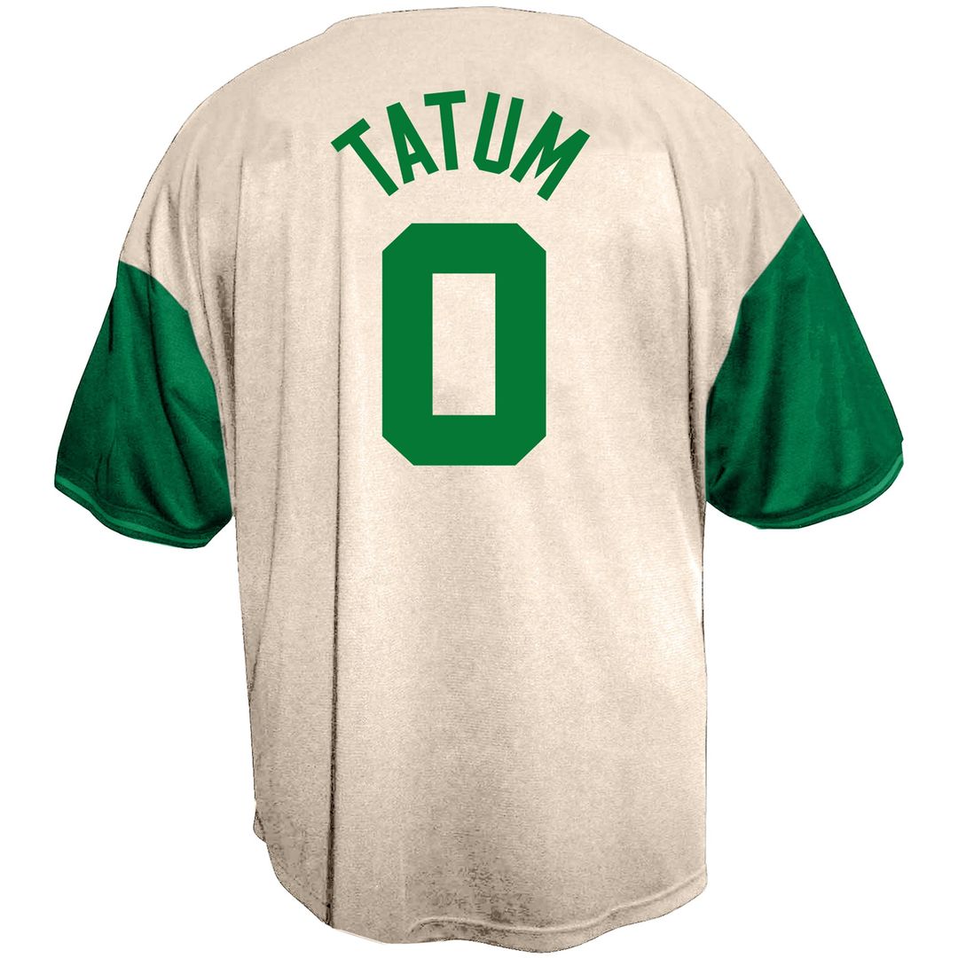 Jayson Tatum Boston Celtics Fanatics Baseball Jersey - Cream | NBA Fan Gear