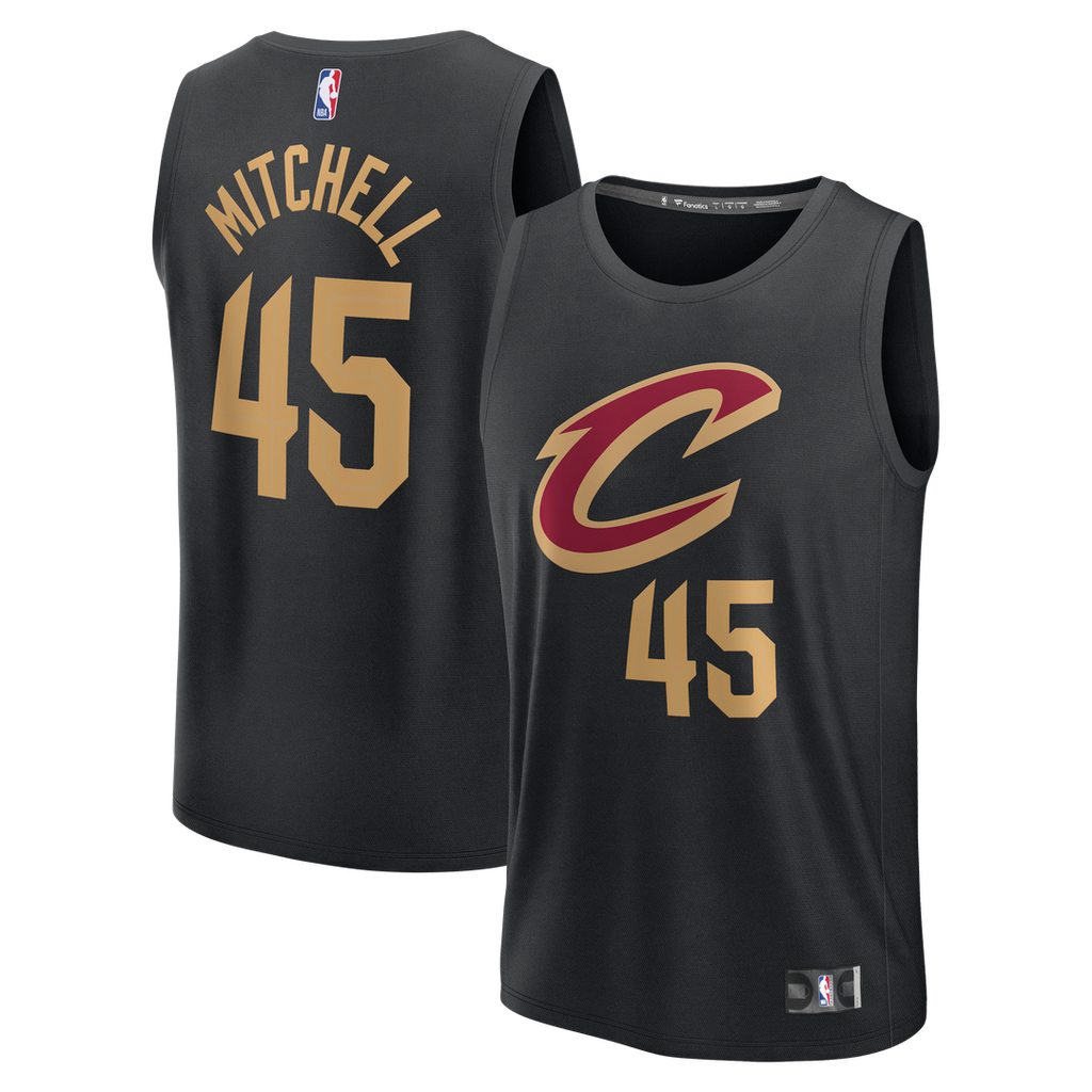 Donovan Mitchell Cleveland Cavaliers Fanatics Youth Fast Break Replica Jersey - Black - Statement Edition | NBA Fan Gear