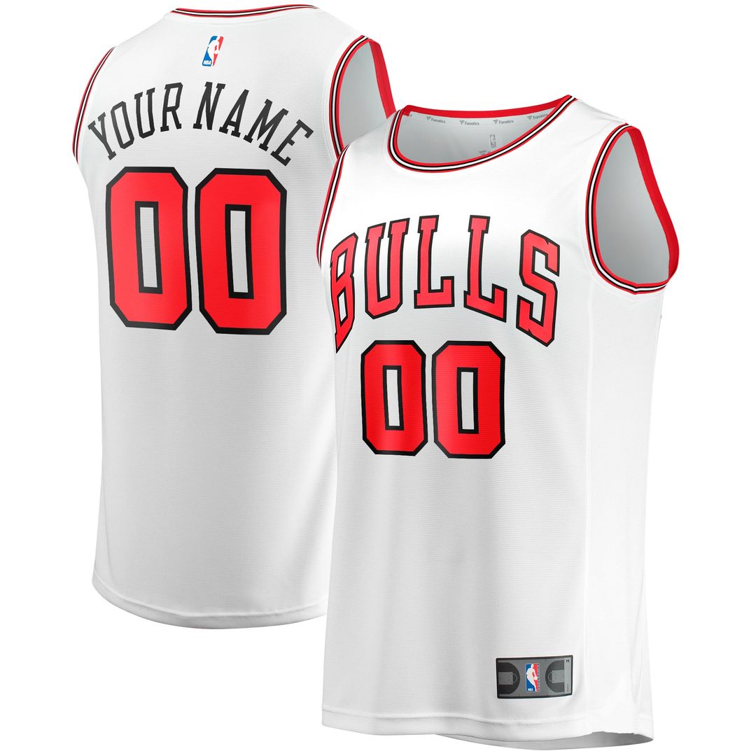 Chicago Bulls Fanatics Youth Fast Break Replica Custom Jersey - Association Edition - White | NBA Fan Gear